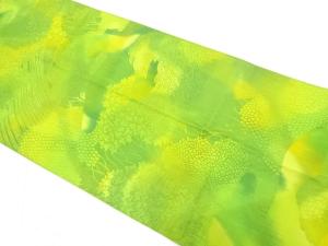 菊に楓模様織り出し　名古屋帯